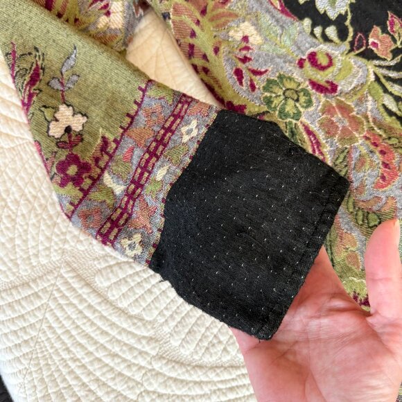 Anii by Natural Floral Tapestry Whimsigoth Open Front Long Cardigan Size S - Picture 13 of 16